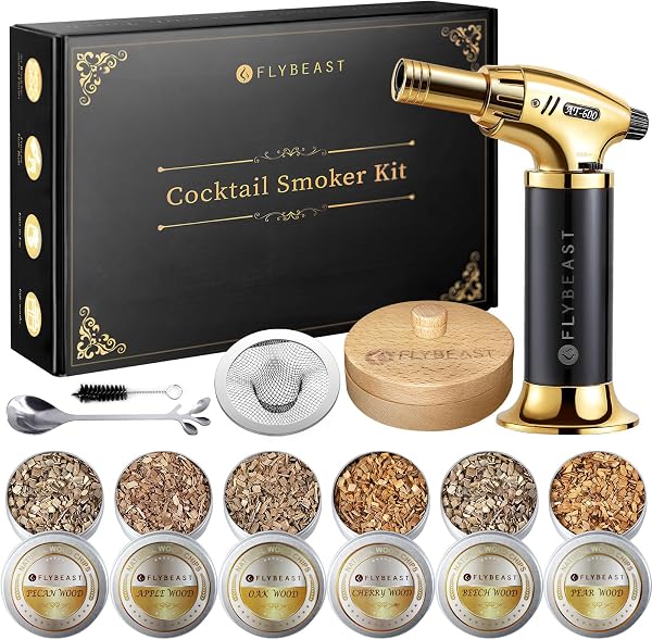 Defumador Portátil de Cocktails e Alimentos (Smoking Gun + Campânula e Lascas de Carvalho/Macieira)