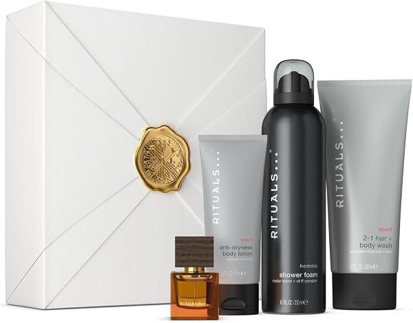 Cofre Masculino Rituals — The Ritual of Homme Large Set (Espuma de Duche, Champô Cafeína, Gel Refrescante e Perfume Carro)