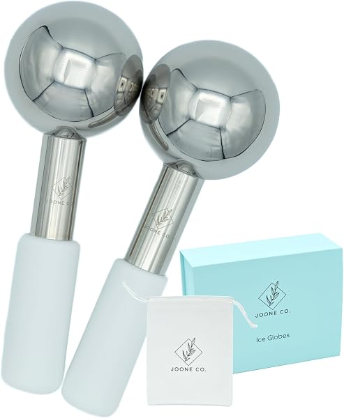 Rolo de Gelo Facial Crioterapia em Aço Cirúrgico / Esferas de Cristal Globes para Olheiras e Firmeza