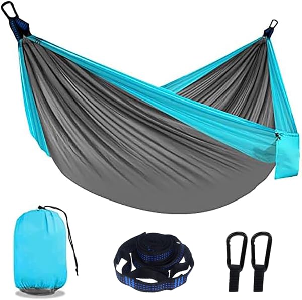 Cama de Rede Dupla Ticket To The Moon / Wise Owl em Nylon Pára-Quedas + Fitas Tree-Friendly